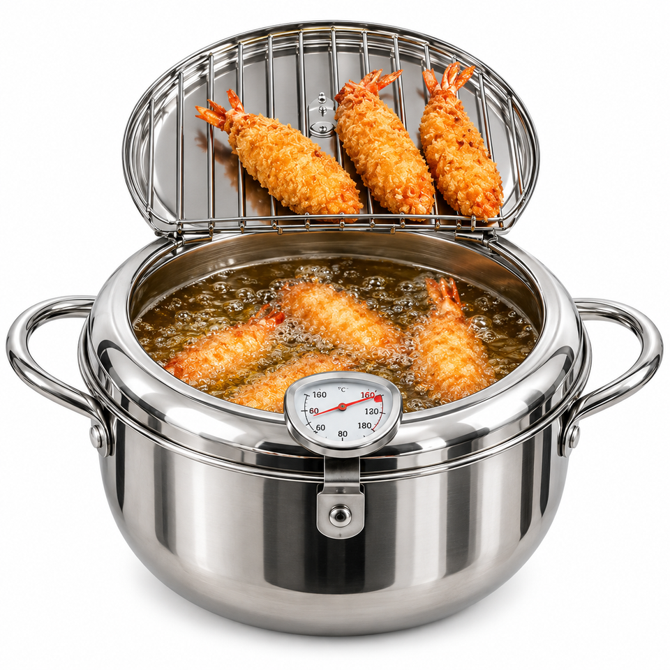 🍟 FREIDORA JAPONESA CON TERMÓMETRO – 3.4 L 🔥