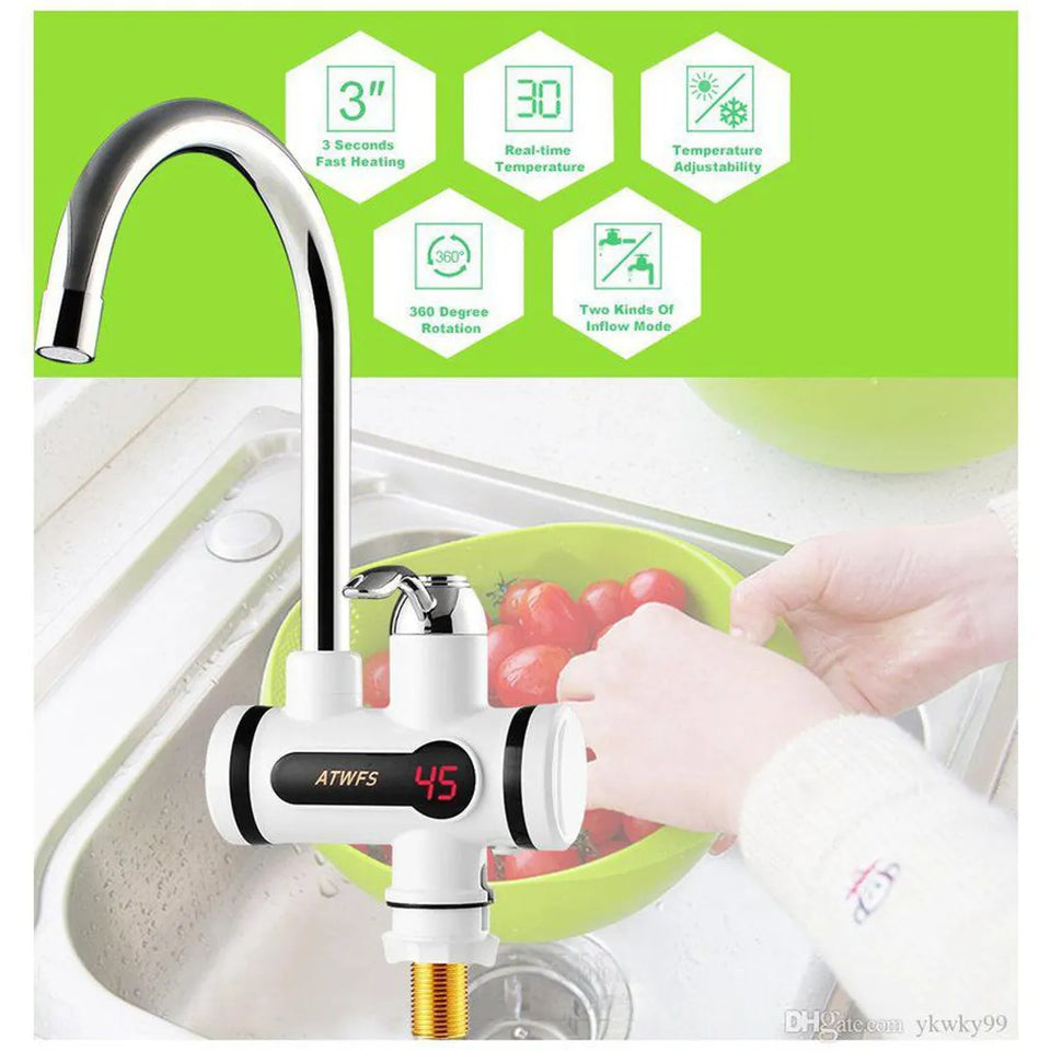 Caño grifo eléctrico calentador de agua instantáneo y pantalla digital